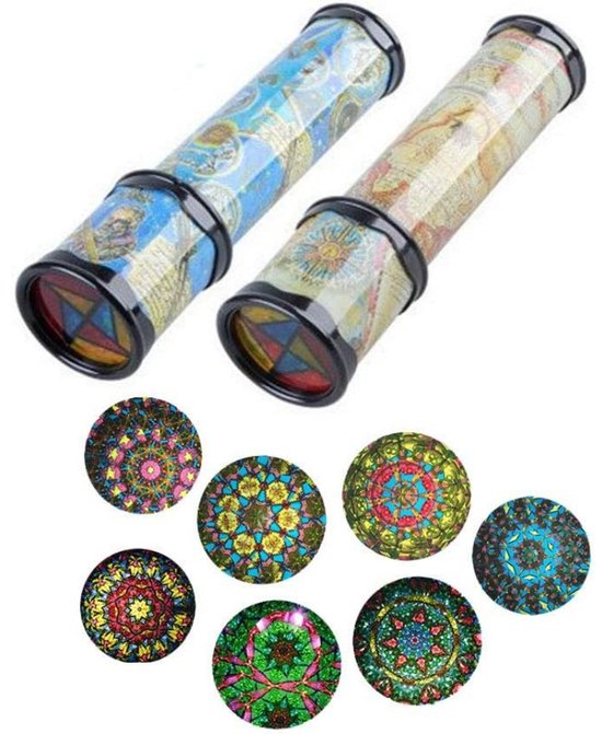 Daity Draaibare caleidoscoop - polygonale spiegel speelgoed - educatief speelgoed voor stressverlichting, draaibaar - 30cm (2-pack，Willekeurige Kleur )