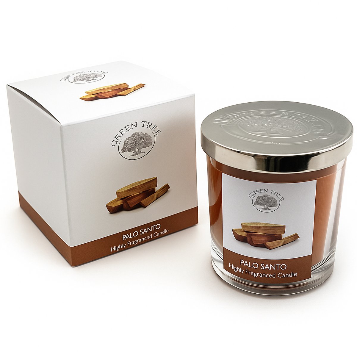 Set van 2 Palo Santo Geurkaarsen – 200 g per kaars (Ø 7 × H 10 cm) – 42 uur brandtijd – Luxe sfeerkaars in glas — cadeau in Wonen & Interieur - foto 3