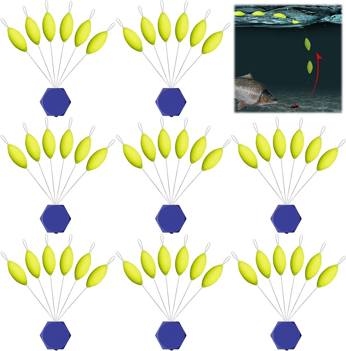 Visdobbers set - 48 stuks drijvende dobbers voor vissen - Duurzaam en handig - Ideaal visgerei accessoire