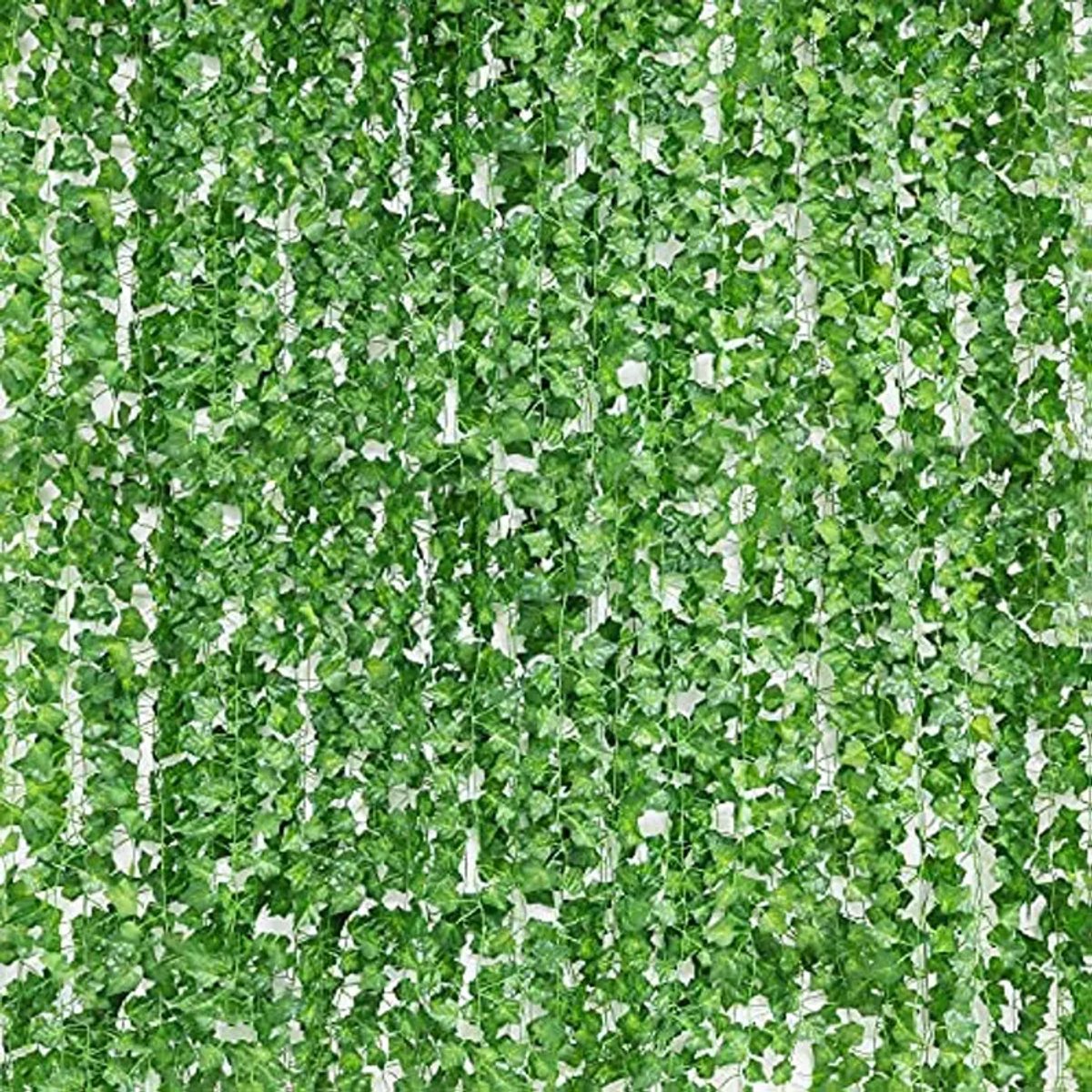 PolkaHome* klimop slinger, 12 Stuks Kunstmatige Klimop Slingers – 2,1m per Slinger – Nep Hangplant voor Binnen & Buiten, Muurdecoratie, Feest & Tuin