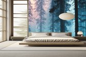 Peel & stick Fotobehang - Enchanted Misty Forest Escape - 250x150 centimeter