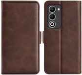 Étui portefeuille de Luxe MobyDefend pour Oppo A5 5G (fermeture latérale) - Marron - Étui pour téléphone portable - Étui compatible avec : Oppo A5 5G