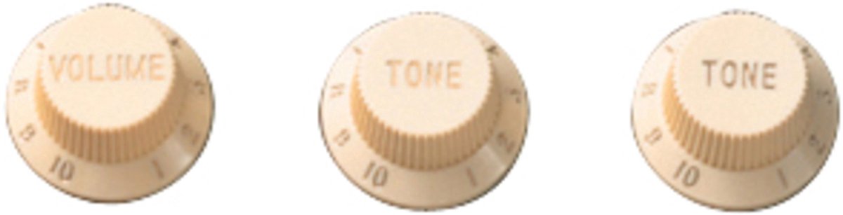 Fender Strat Knob Set Aged White - Gitaaronderdeel