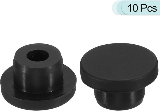 20 stuks siliconen massieve stoppen, 4 mm ronde gat pluggen, zwarte siliconen pluggen, invoegen eindkappen voor flessenpot meubels