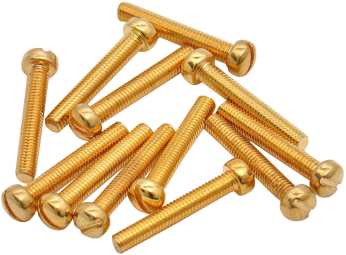 Göldo Polepiece schroeven voor Humbucker, goud, 12er Set - Gitaaronderdeel