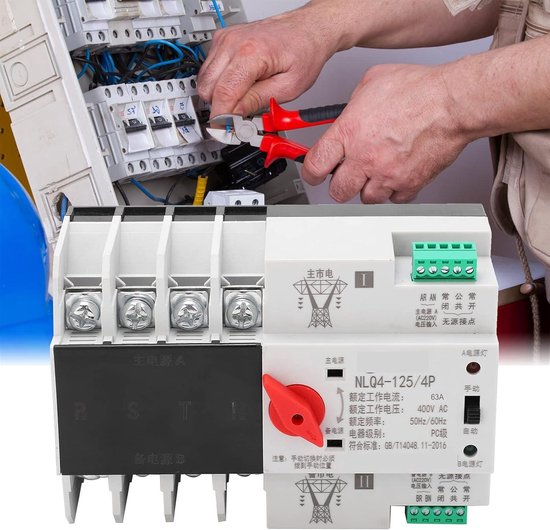 3-fase 4-draads Automatische Omschakelaar 63A Omschakelaar Spanningsbeveiliging Met Led Displaygenerator En Omvormer Ac220v