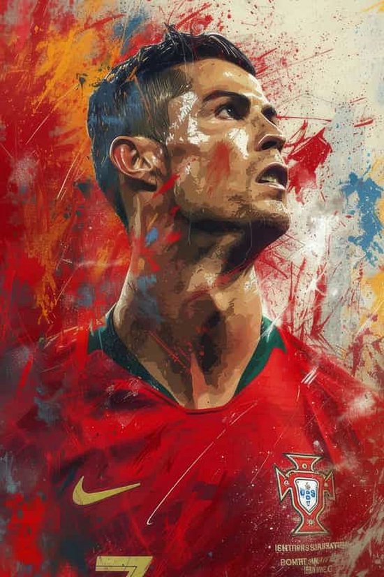 Affiche Cristiano Ronaldo | Affiche Portugal | Voetbal Affiche | Affiche de Sport | Footballeur Poster | Icon Poster | 30x40cm | Décoration murale | Affiche murale | 3159 | Convient pour l'encadrement