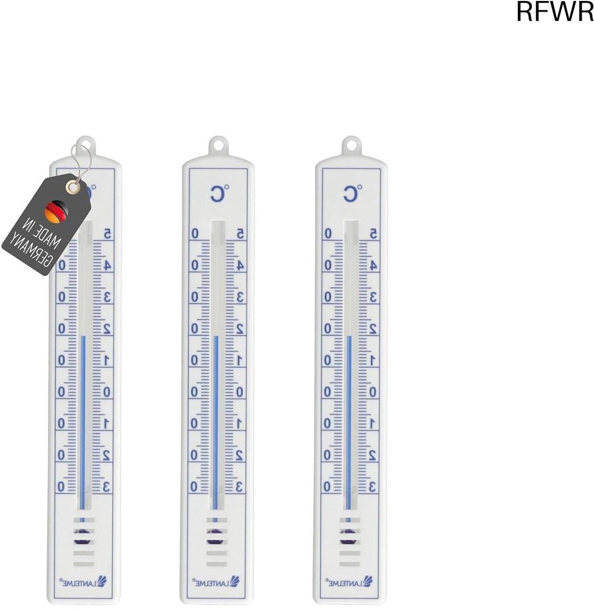 RFWR® Set van 3 analoge tuinthermometers voor binnen en buiten, temperatuur meetbereik -50 tot +50 °C, weerbestendig, stijlvol design