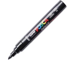 foto van Uni Posca Brushmarker PC5BR Zwart - Brushpunt 1-4 mm