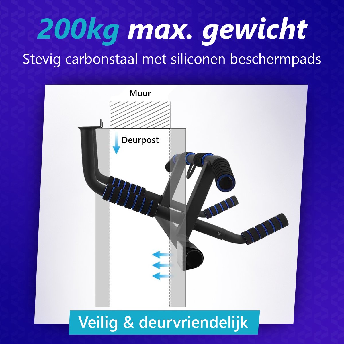 Vitalic Optrekstang - Deurstang Pull-up Bar thumbnail 5