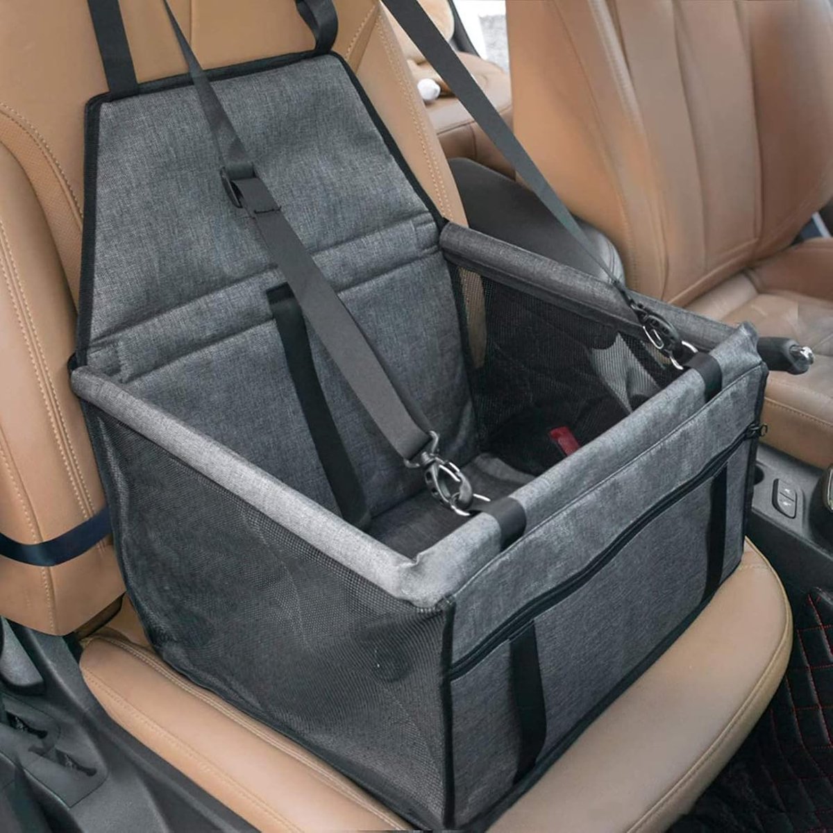 Autostoelhoes Hond - Reisstoel Huisdier - Veilig Reizen - Waterdicht Oxford Materiaal - 40 x 32 x 24 cm - Zwart