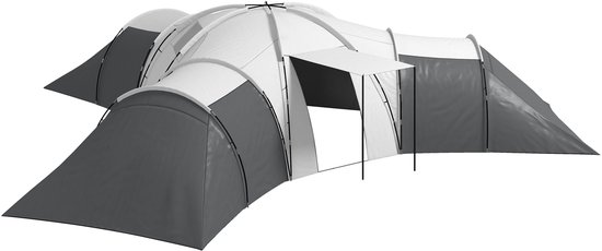 Outsunny-Campingzelt-Polyester, Stahl-615L x 615B x 225H cm-Grau