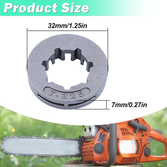 Geschikt voor Aandrijfkettingtandwiel 325 7T voor STIHL 026 028 028AV 029 039 034 036 MS200T 0000-642-1236 640200010 van Merkloos	 — afbeelding 2