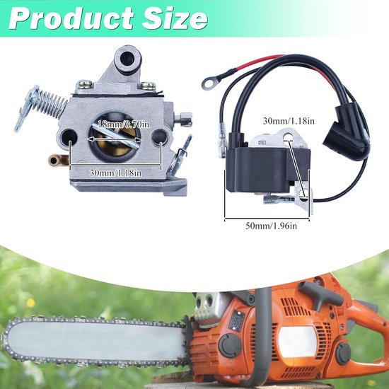 Geschikt voor MS180 Carburateur voor Stihl MS170 MS180 017 018 Kettingzaag Bougie + Brandstoffilter + Olieleiding + Oliefilter + Luchtfilter + Bobine Vervang C1Q-S57 C1Q-S57A C1Q-S57B 1130 120 0603 van Merkloos	 — afbeelding 2