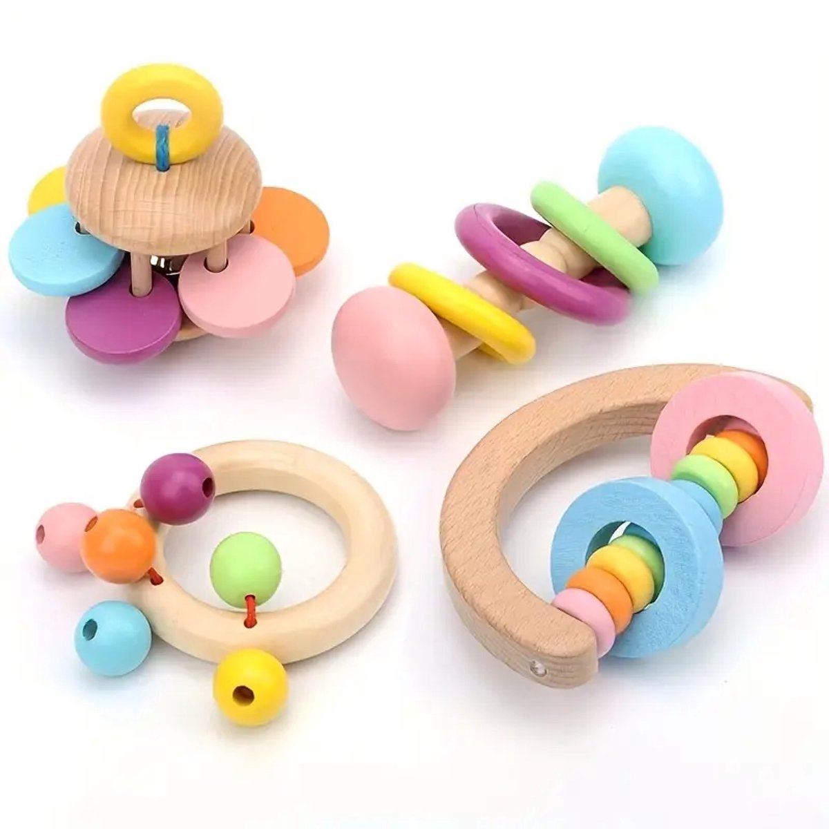 @ Lu’s Today® – Basic Pet Essentials – Grote Interactieve Vogelspeeltjes - papegaaien speelgoed – 4 Stuks – Voor Voetspel & Actieve Papegaaien