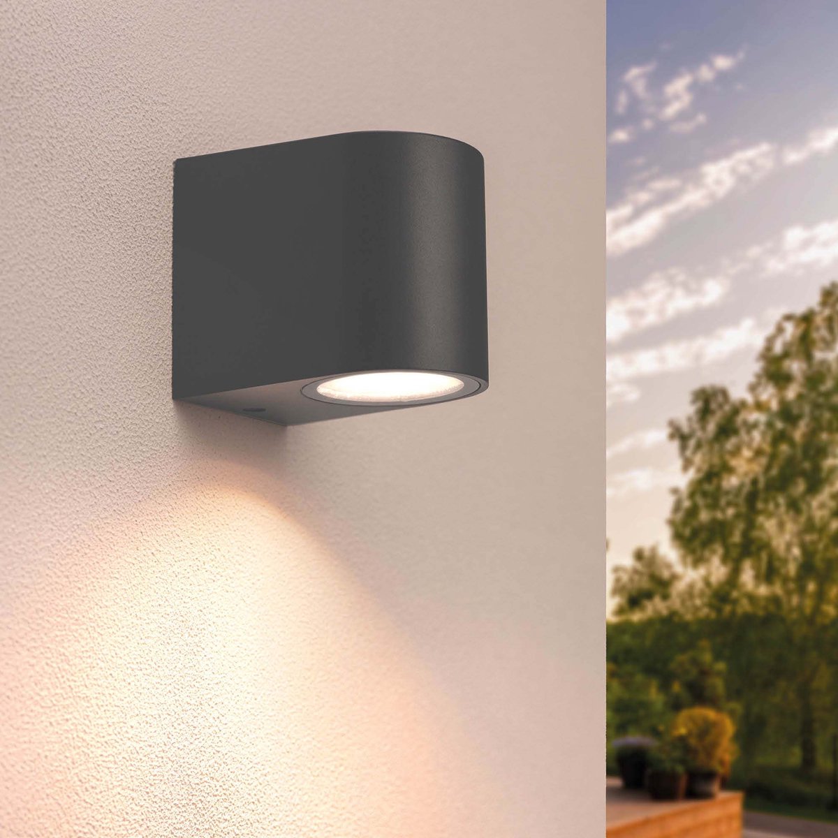 Ledvion - LED Wandlamp Antraciet & - GU10 - IP54
