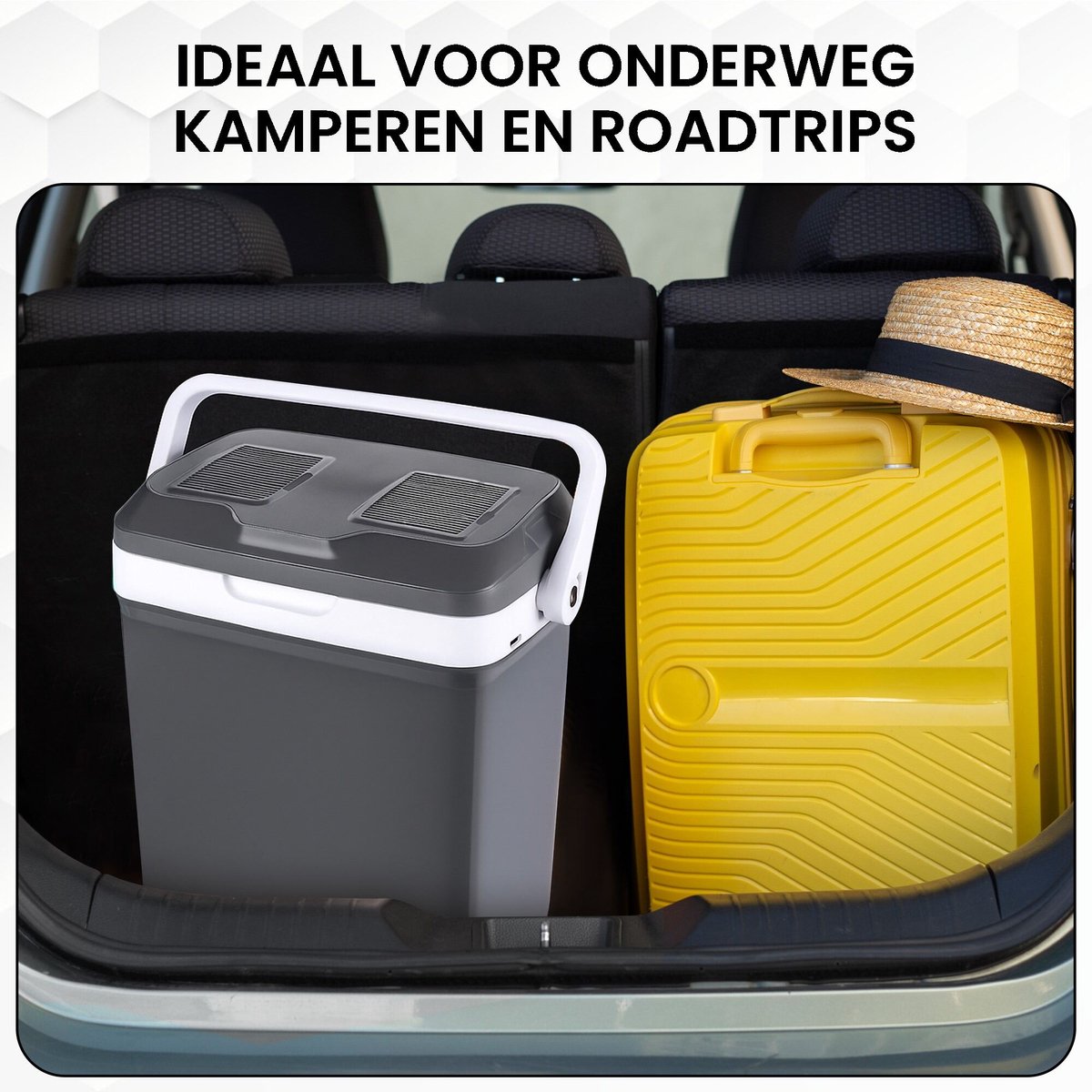 Outbee Elektrische Koelbox - Koelbox elektrisch 12v 230 volt - Koelbox auto - 21L - Geschikt voor 1,5 liter flessen - Grijs – foto 7