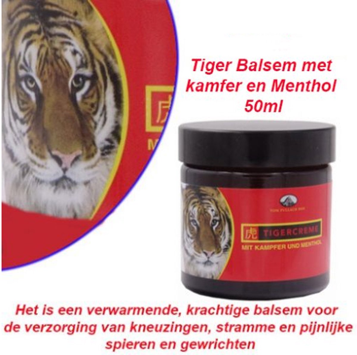 4-Potten Tiger Balsem met Kamfer en Menthol 50ml