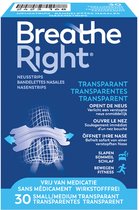 Breathe Right Anti Snurk Neusstrips - Neusspreider - Anti Snurk Neuspleisters - Gevoelige Huid - Small/Medium 30 stuks - Transparant - Goede Nachtrust - Huidvriendelijk - Ideaal bij Verkoudheid en Allergieën