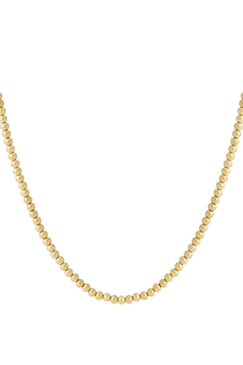 Bijoutheek Collier Ballen 6mm Glad Goud