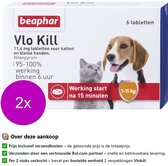 2x Beaphar Vlo Kill Anti Vlooien Tabletten Hond/Kat 1 -11 kg 6 tabletten
