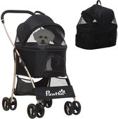 PawHut-Hundetrolley-Stahl, Oxfordstoff-82L x 49,5B x 98H cm-Schwarz