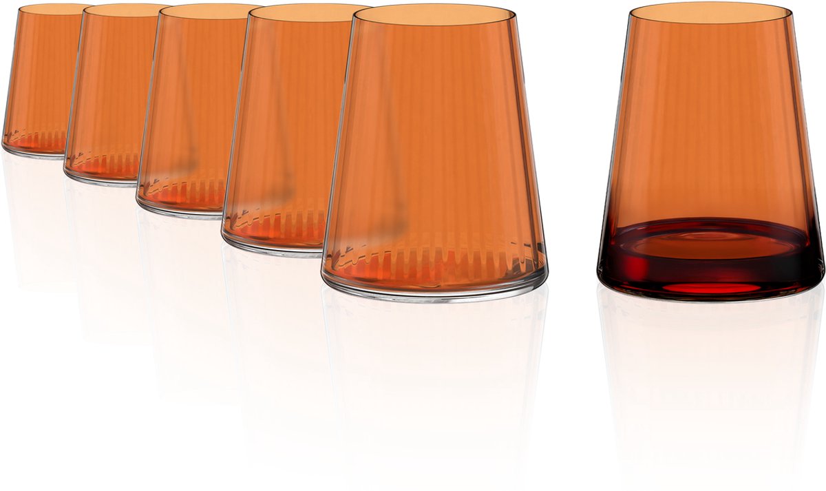Stölzle Lausitz Symphony Tumbler Oranje Set van 6 - 38 cl