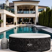 Luxe Opblaasbare Jacuzzi Rond voor 4–6 Personen – 140 AirJets – Ø196cm – Met Freeze Shield™, Versterkt PVC & Cover – Zelfopblazend Bubbelbad voor Tuin & Terras