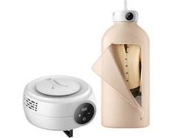 Draagbare Wasdroger 600 W – Waslijn met Droogtas, PTC Verwarmingselement en LED-display, Compacte Mini-droger met 5-uur timer, ideaal voor appartementen, studentenhuizen, campers of hotels