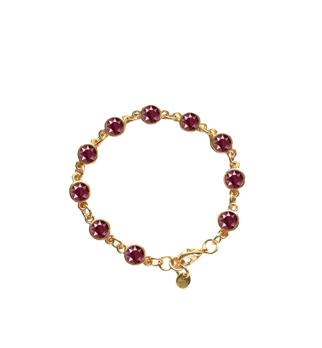 Dark red armband - Swarovski - Bliss Label - donker rood - bordeaux armband