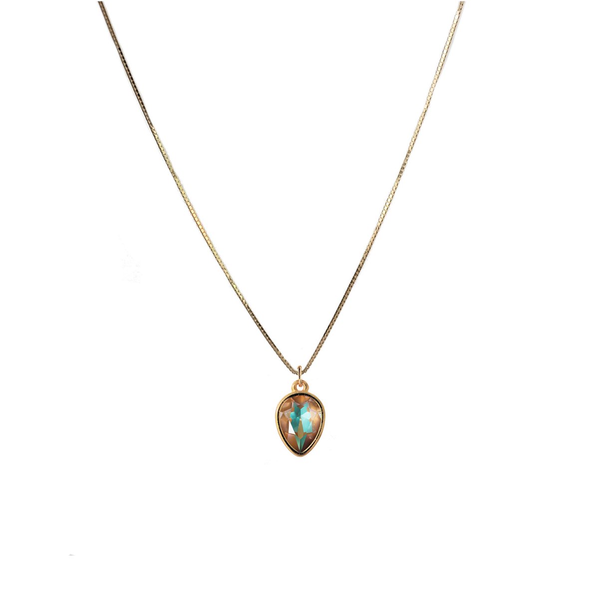 Cappuccino ketting - Swarovski - Goud - Necklace - 18 karaats verguld - 925 sterling zilver
