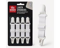 Lakenspanners - Elastische lakenspanners - Eerste hulp bij het bed opmaken - 4 stuks