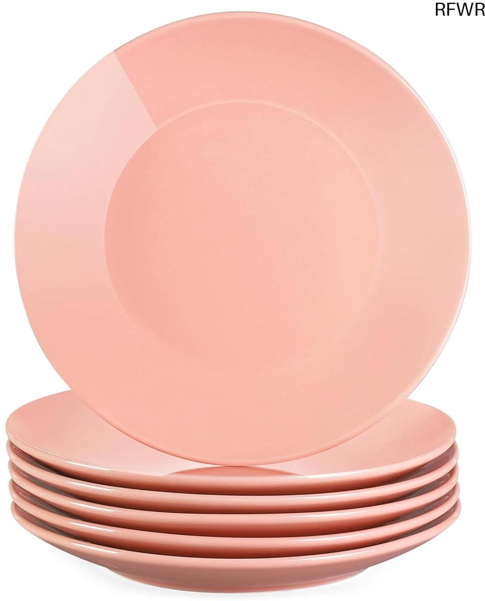RFWR® Eetborden Set - 6-delige Platte Borden voor Ontbijt en Diner, 26,5 cm