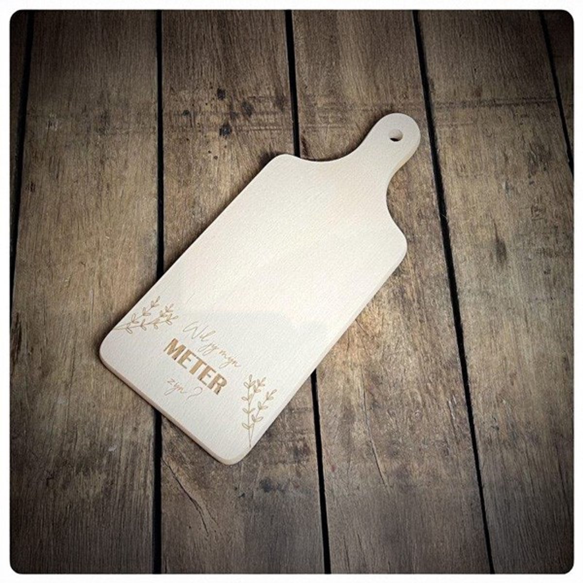 Dotti Houten Broodplank "Wil je mijn METER zijn?" (30 x 13 x 1 cm)