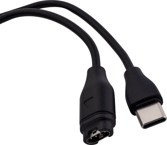 USB-C Oplaadkabel – Geschikt voor Garmin Smartwatches – 1 Meter – Snelladen – Duurzaam & Flexibel – Zwart