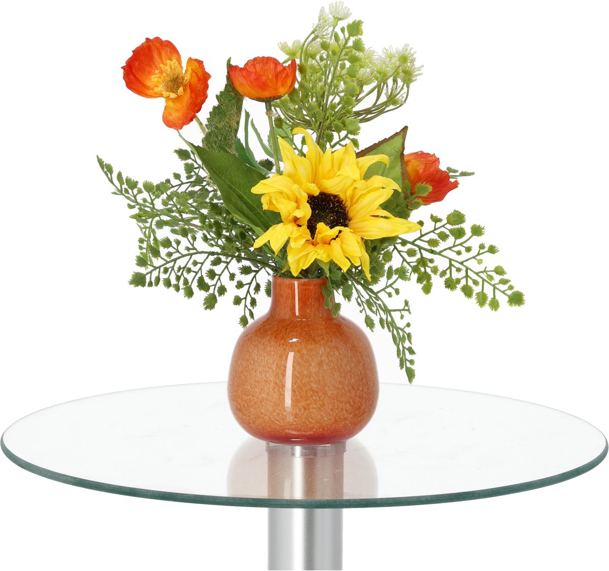 maxifleur Kunstplanten Handgebonden Kunstboeket Sunny Barcelona - Oranje/Geel 34cm Meerkleurig