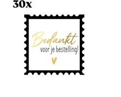 30 stickers bedankt voor je bestelling - verkoop vinted - versturen - Zelf maken - bestellingen -