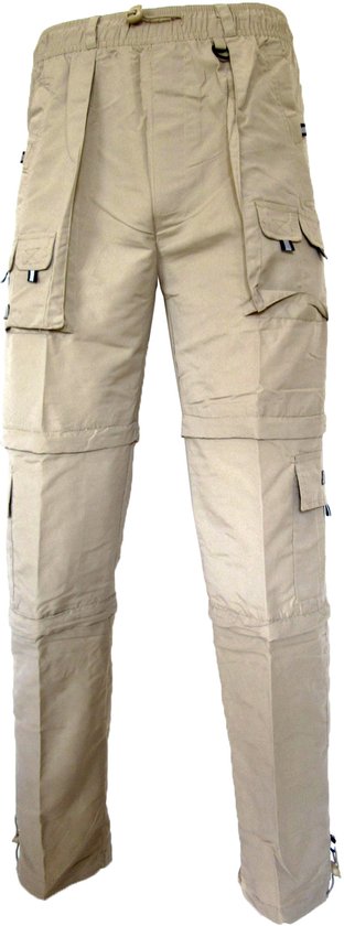 Afritsbroek Micro Khaki Sneldrogend Afritsbare Wandelbroek Lichtgewicht Dames Heren maat M