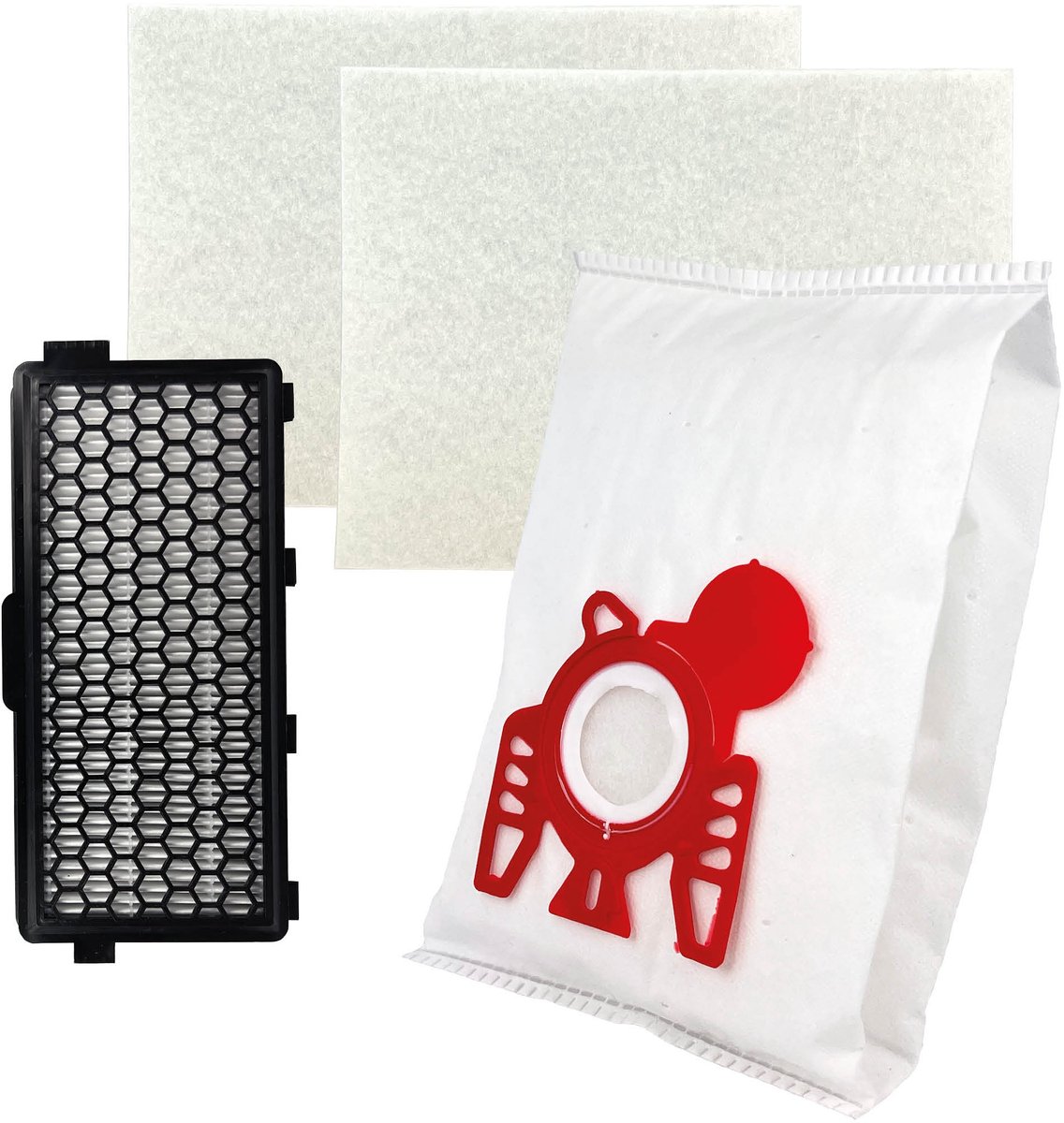 Multaparts stofzuigerzakken set met filters geschikt voor Miele Compact C1, Compact C2, S4, S6 serie | Set met stofzuigerzakken type FJM (10 x), motorfilter (2 x), HEPA filter