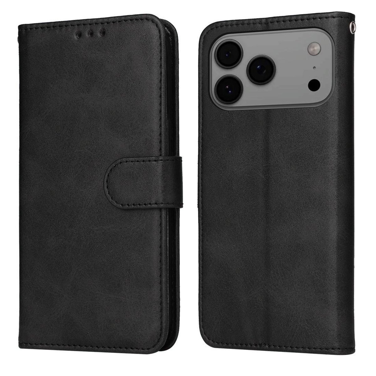 Mobigear Telefoonhoesje geschikt voor Apple iPhone 17 Pro Max Hoesje | Mobigear Wallet Bookcase Portemonnee | Pasjeshouder voor 3 Pasjes | Telefoonhoesje voor Pinpas / OV Kaart / Rijbewijs - Zwart