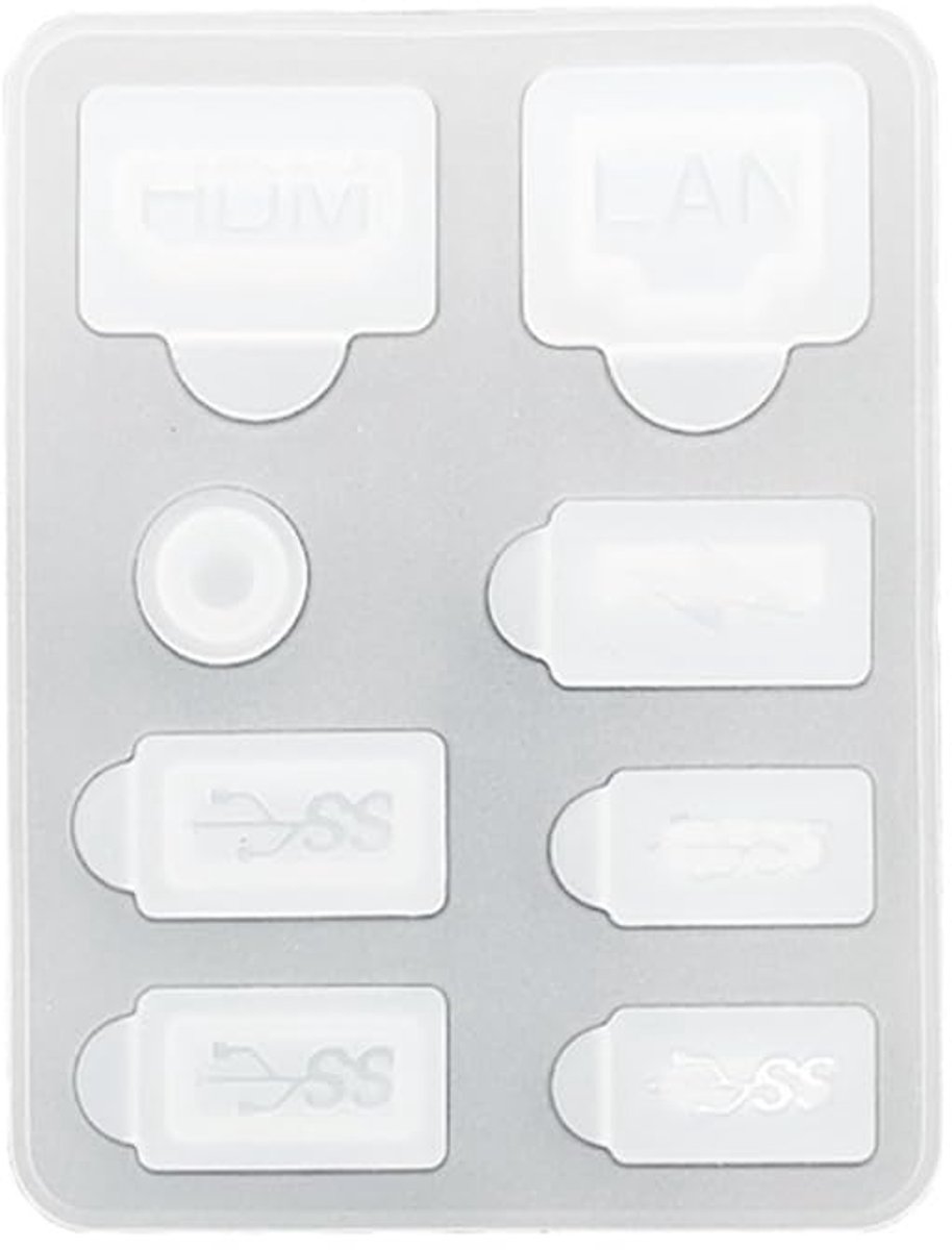 Ulanax® | Stofpluggen set - Anti-stof - Siliconen - Wit - Set van 7 stuks - Geschikt voor Playstation 5