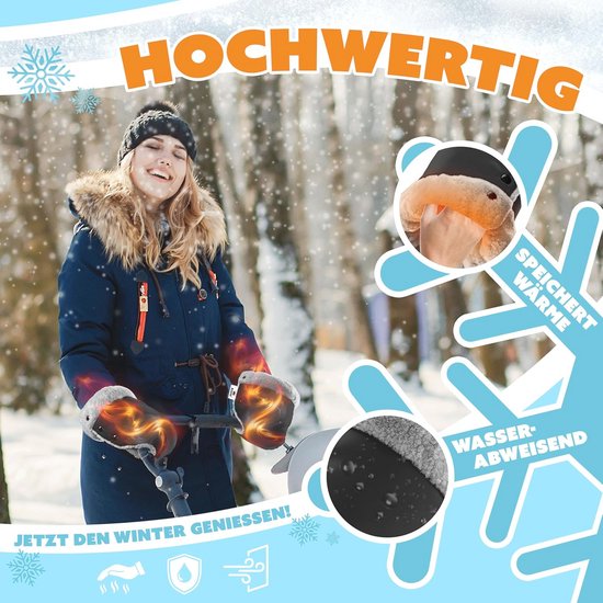 Handwarmer voor Kinderwagens - Universele Mof met Waterdicht en Winddicht Materiaal - Fleece & Katoen — afbeelding 4