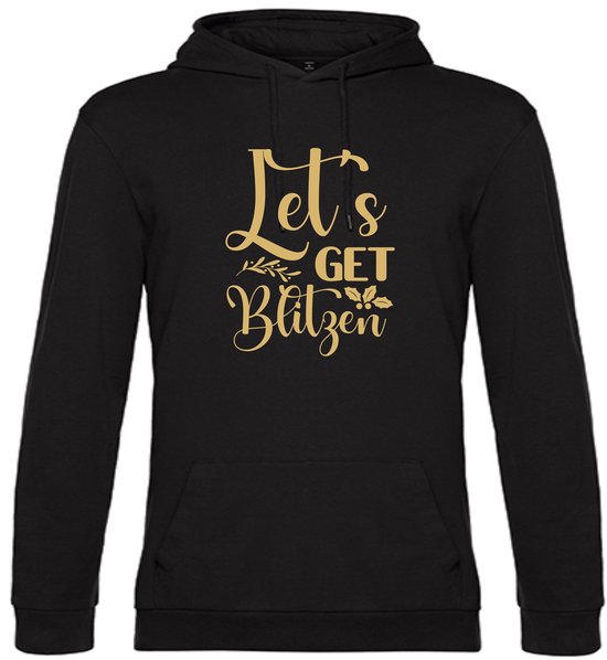 Kerst hoodie zwart LETS GET BLITZEN GOUD 3XL SPECIALITIES BY EIZOOK