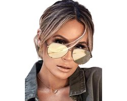 Piloten bril Goud - Spiegelglas - Dames Fashion - Zonnebril - Zomer - Bril