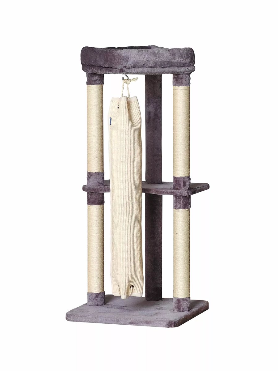 Quapas! Krabpaal met Klimzak - 60 x 60 x 136cm Grijs