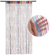 99*199 cm - Vliegengordijn - Hordeur - Deurgordijn - Raamdecoratie - met kwastjes - kastgordijn - deurkoord - gordijnen - klamboe - voor deuropening, binnen decoratie - regenboog