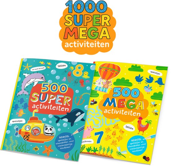 Doeboeken bundel - 2 activiteitenboeken voor kinderen van 4 t/m 8 jaar - Met 1000 activiteiten - Cadeau jongens / meisjes