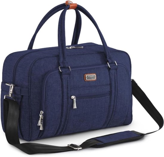WELAVILA Luiertas, grote converteerbare babytas met verschoonmatje en geïsoleerde vakken, multifunctionele luiertas, uniseks, marineblauw, reistas voor baby's, Navy Blauw, L