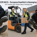 Verschillende werkscènes met de EZR N013 werkschoenen: zwart suède, reflecterende details, S1P.