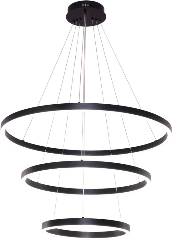 Hanglamp zwart incl. LED dimbaar in kelvin verstelbaar - Yipke
